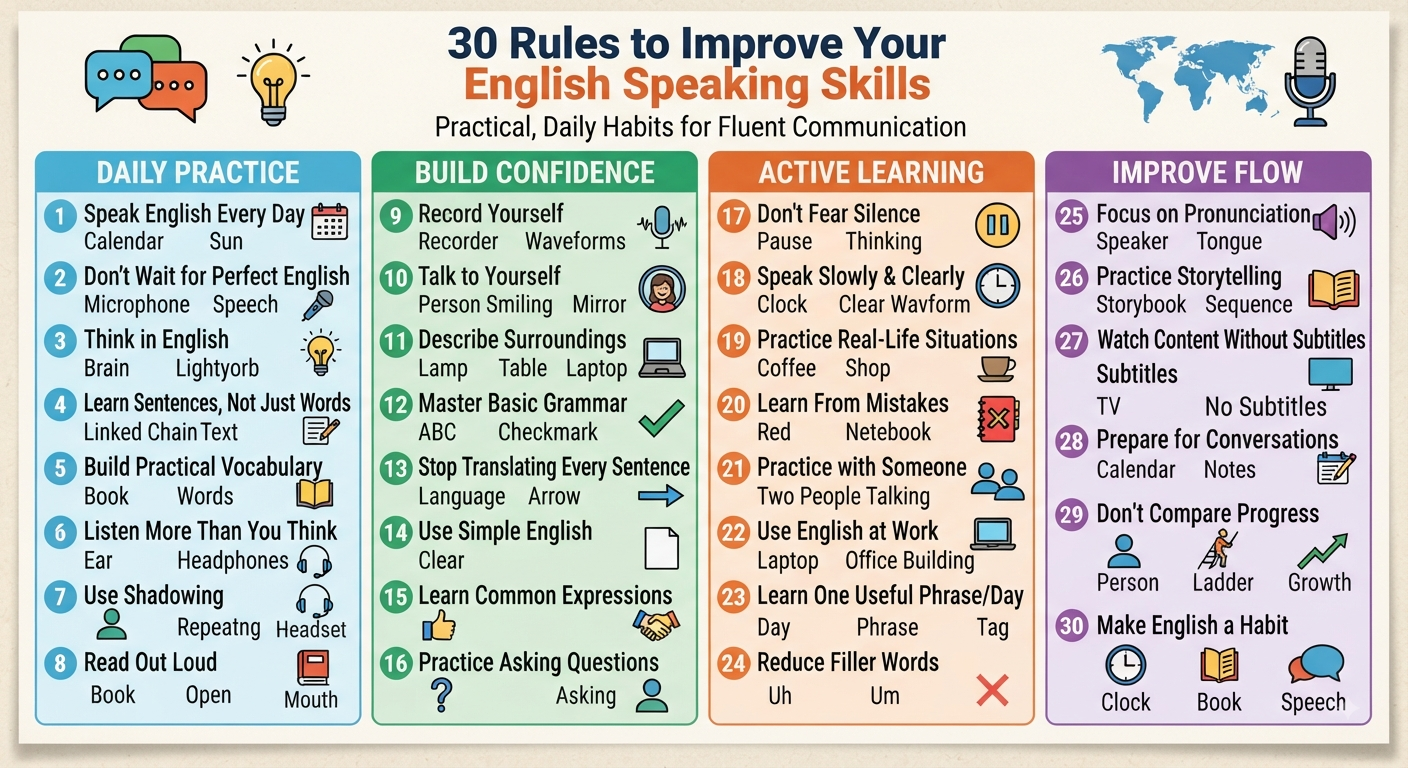 30 Practical Rules to Improve Your English Speaking Skills