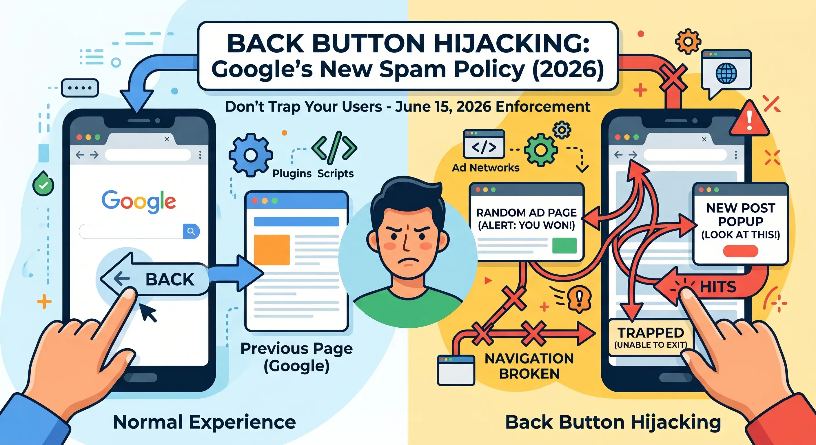 Google’s New Spam Policy: Back Button Hijacking Explained (2026)
